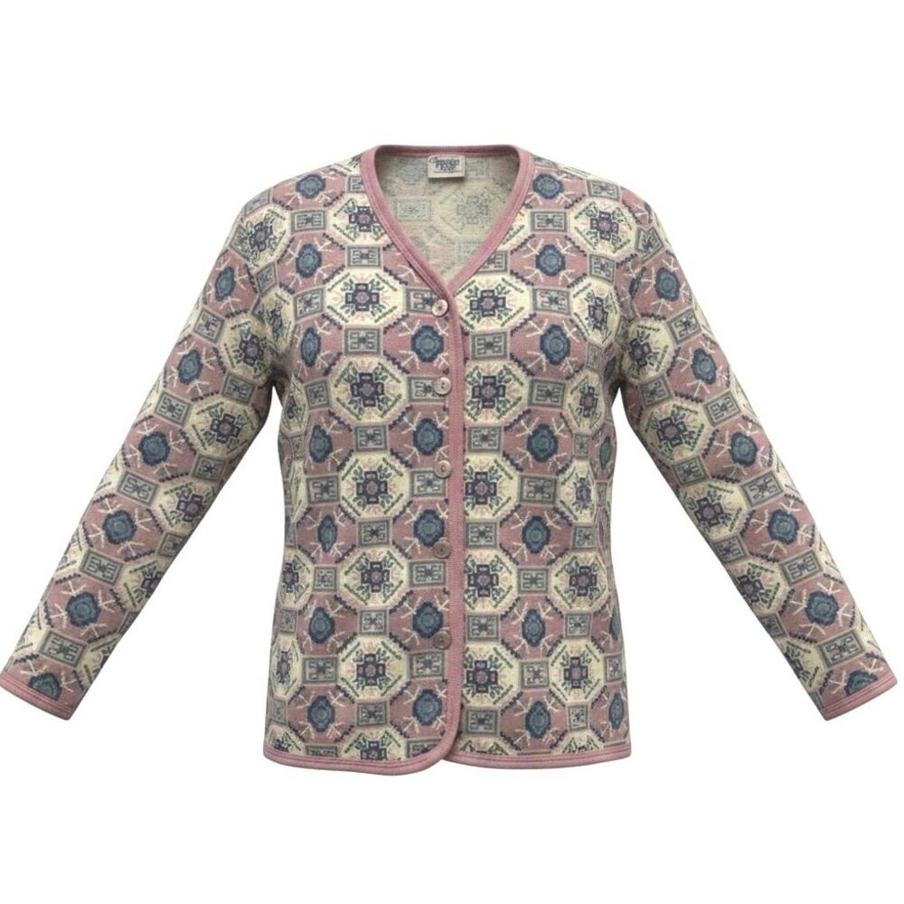 Vintage Tribal Geometric Cardigan Sweater